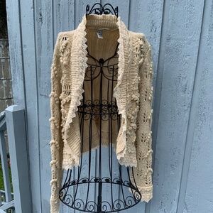 Style Faux Pearl and Lace Cardigan/Sweater Size XL)